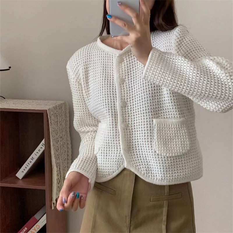 2023 Gentle Style Solid Color Sweater Coat Spring and Autumn Women's New Chanel Style Loose Short Sweater Cardigan Women Clothes