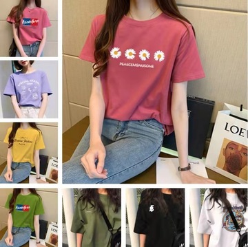 外贸跨境夏季t恤跑量短袖打底衫 1688女士上衣t恤女地