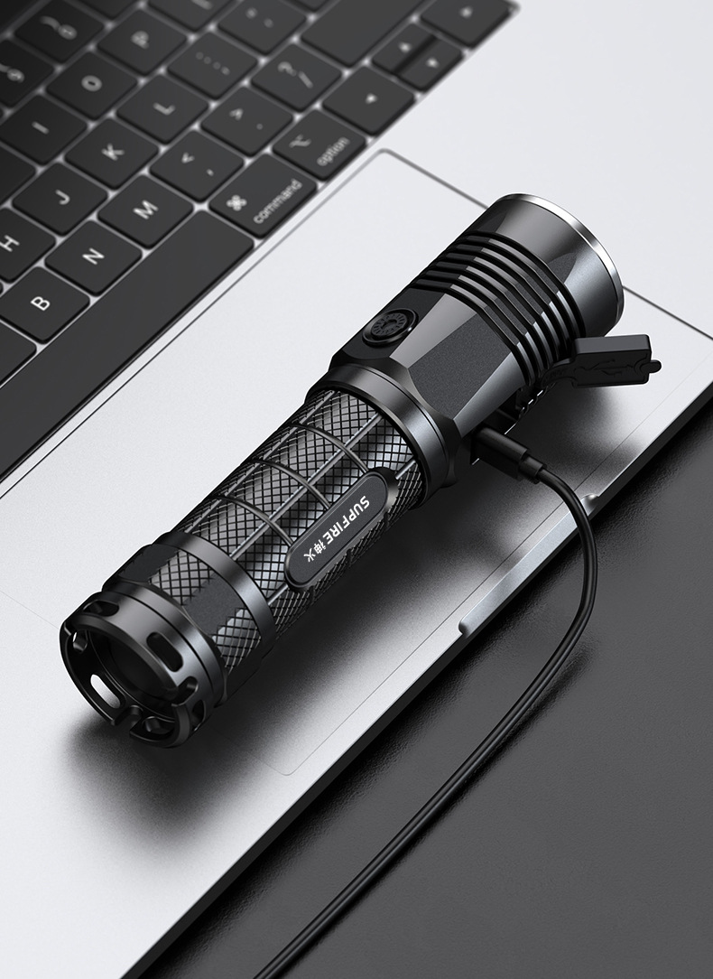 supfire神火手电筒l5-s强光远射户外超亮充电锂电led家用户外p50