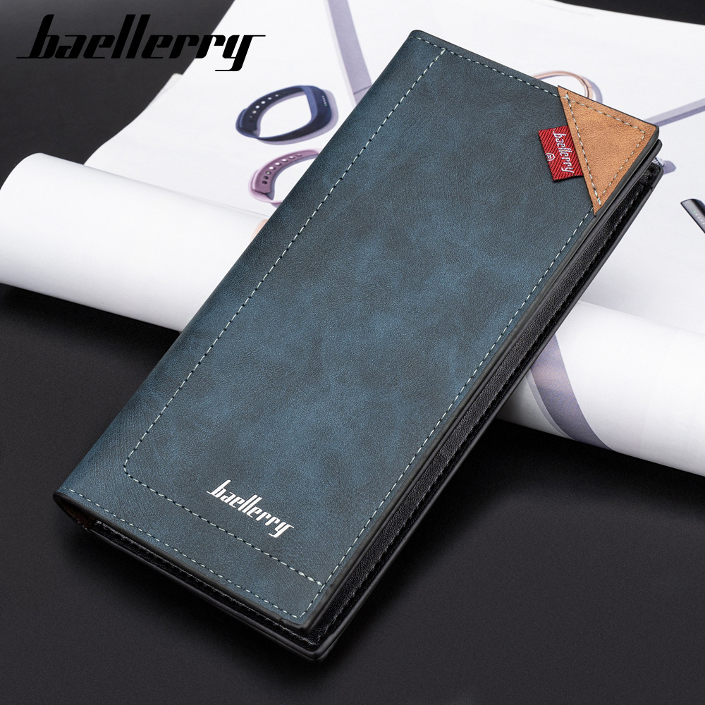 钱包男士中长款baellerry跨境拼色多卡位钱夹卡包钱包西装包rfid