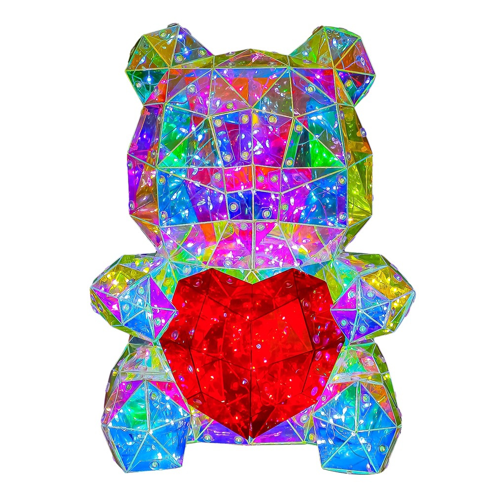 Colorful Love Bear Luminous Birthday Gift Girlfriends' Gift Lover Light Dream Decoration Internet Celebrity Qixi Doll Gift