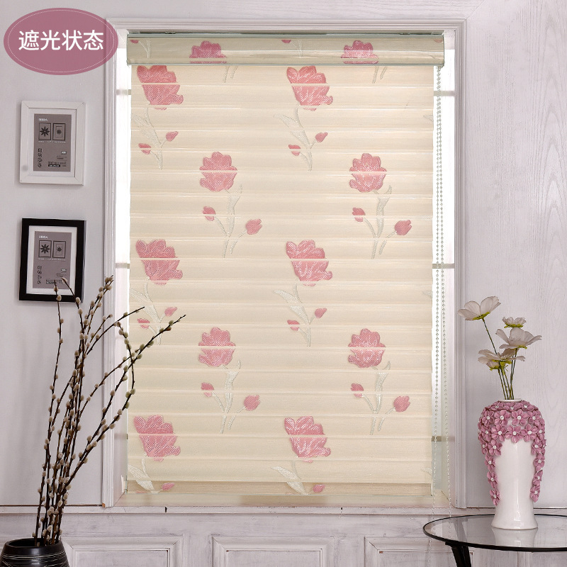 Modern Simple Hole-Free Shading Louver Curtain Jacquard Shangri－La Roller Shutter Kitchen and Bedroom Bathroom