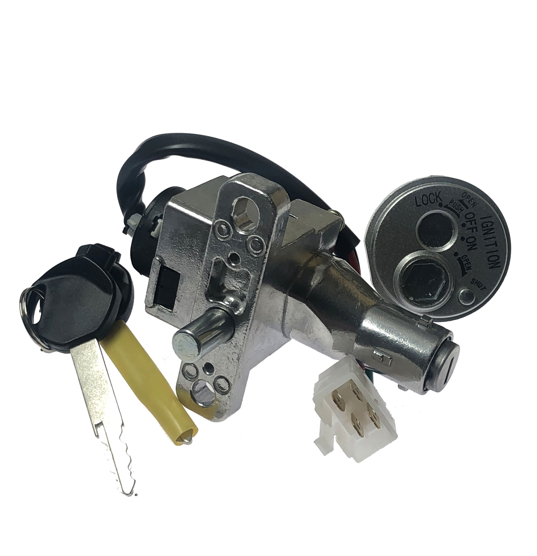 电动车电门锁龟王小卫士电源锁防盗磁性锁盖开关锁芯电瓶踏板套锁