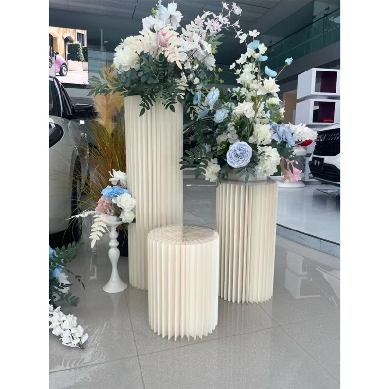 new shopping mall window birthday origami road lead folding cylindrical dessert table roman column holiday party decoration props