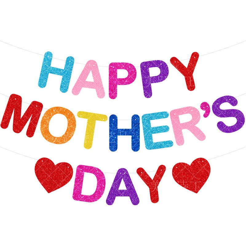 新款母亲节装饰拉旗横幅 母亲节节日装饰happy mothers day拉旗