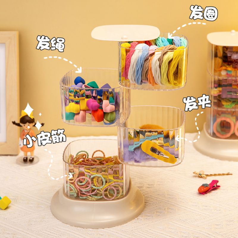 Makeup Brush Storage Bucket Rotating Pen Holder Transparent Acrylic Box Cosmetics Storage Box Desktop Accessories Storage Wholesale