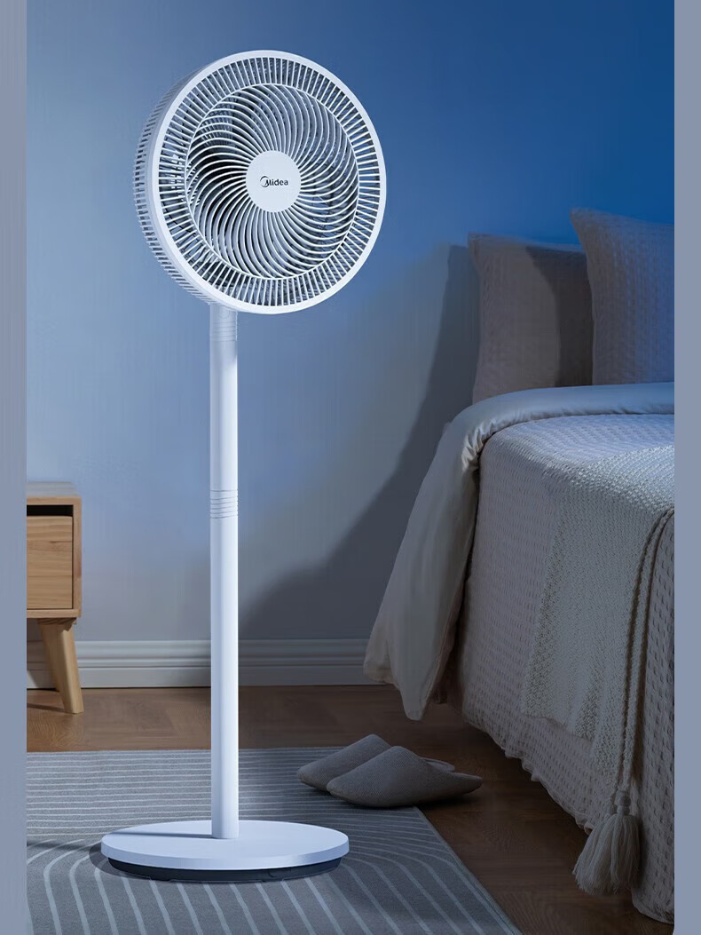 美的落地扇fsa30yb家用7叶三档台地两用风扇升降摇头远距广角送风