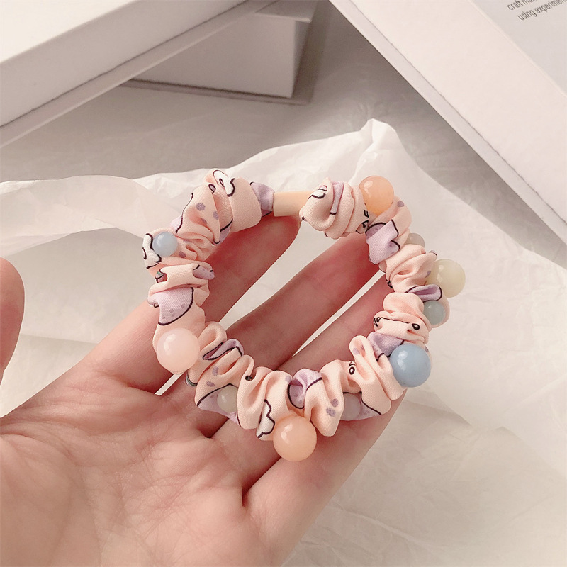 Early Spring New Internet Celebrity High-Grade Female Temperament Pearl Small Intestine Hair Ring Hair Rubber Band Large Intestine Ring Hair Rope Hair Accessories Female