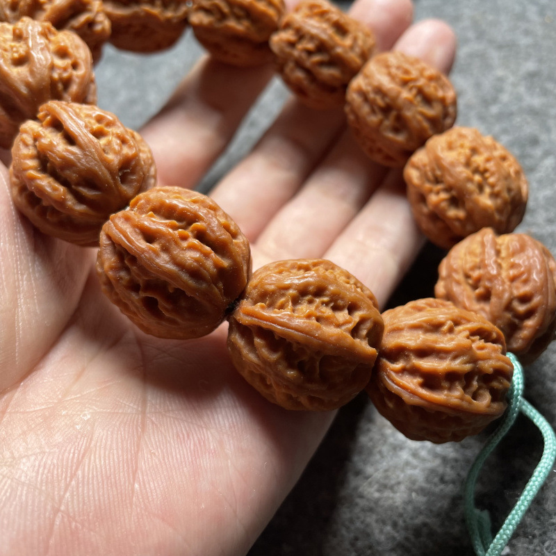 小核桃秋子小手持天然干刷打底蛤蟆头小核桃文玩手串手链约23mm