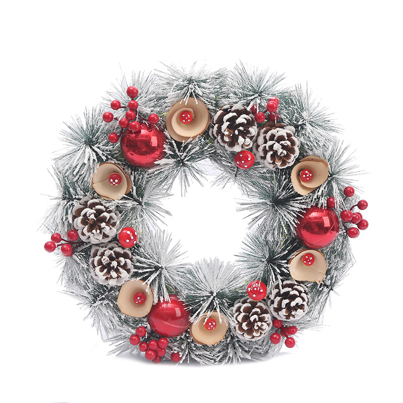 American Foreign Trade Christmas Wreath Door Hanging Decorative Creative Christmas Simulation Wall Hanging Decorative Rattan Decorative Ornaments