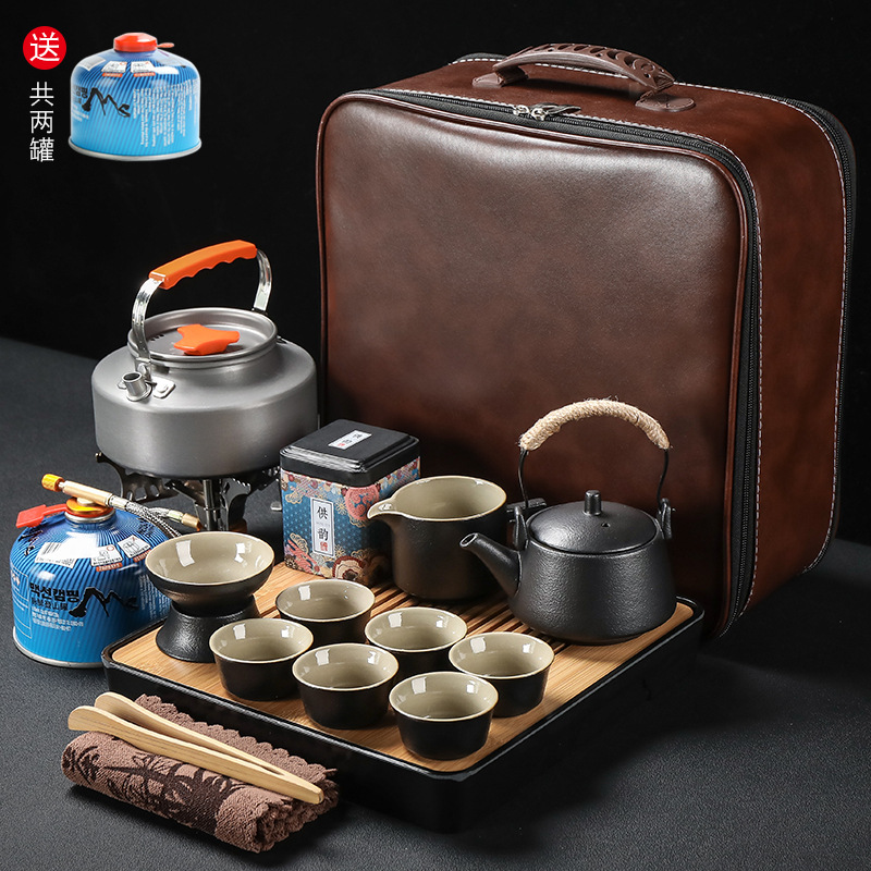 旅行茶具便携户外烧水壶野外烧水套装自驾游炉具露营野炊煮水茶壶