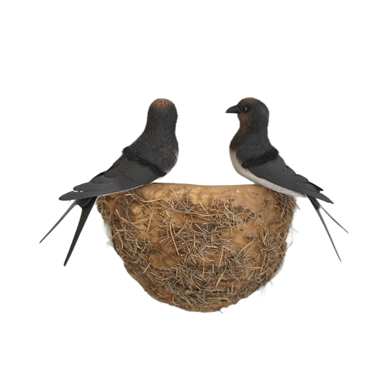 1s7e燕子窝装饰墙面美化遮挡燕窝人造燕巢壁挂饰品家居小燕子