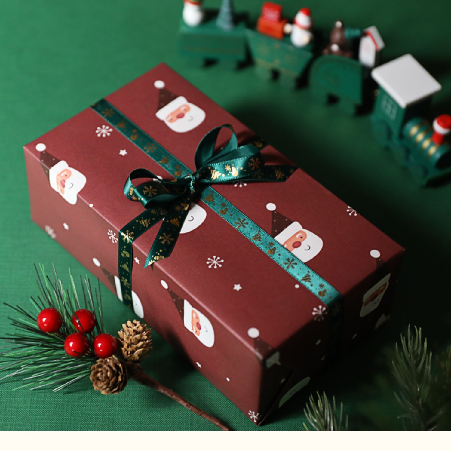 圣诞节包装纸平安夜复古风生日礼物纸新年送礼品盒diy纸