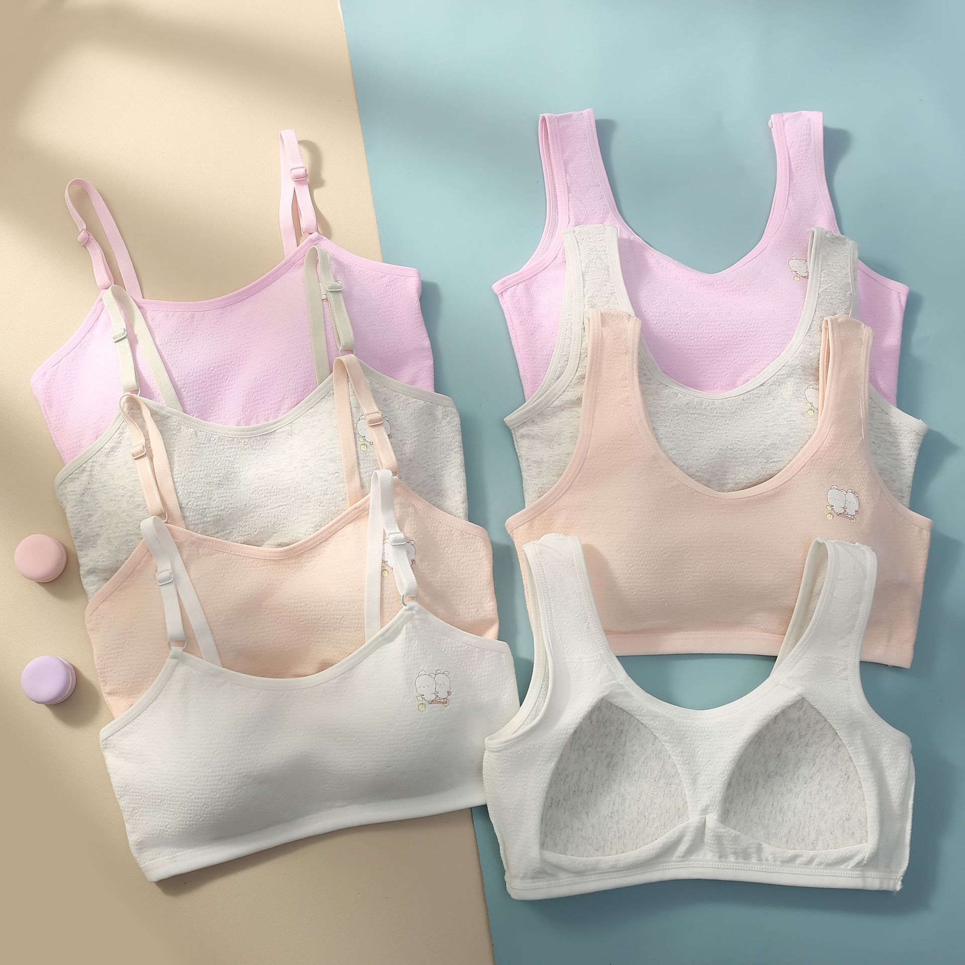 纯棉女童内衣发育期少女初中生高中大儿童文胸学生打底小背心裹胸