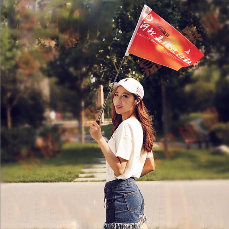 导游旗杆 旅游旗旅行社导游旗子旗帜伸缩旗杆带旗定制带三角旗杆