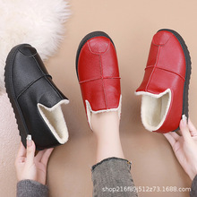 冬季老北京女棉鞋防滑防水防雪加厚加绒妈妈保暖平底雪地靴短靴子