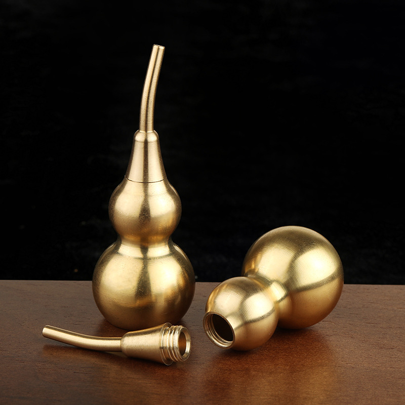 7cm黄铜葫芦铜摆件工艺礼品五帝钱挂件配饰开口空心葫芦厂家批发
