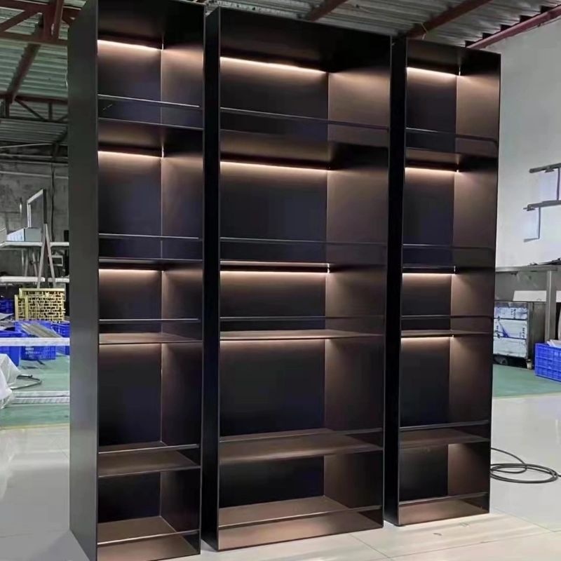 不锈钢钢板柜背景墙嵌入式壁龛柜餐边柜金属装饰展示柜酒柜定制