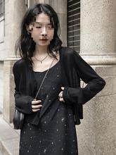 黑色短款小披肩2023新款冰丝外搭罩衫夏季薄款防晒开衫针织外套女
