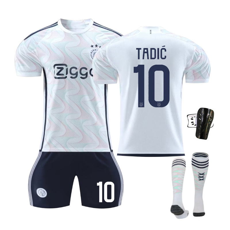 批发2324赛季阿贾克斯客场白球衣10号塔迪奇7号4号足球服套装跨境