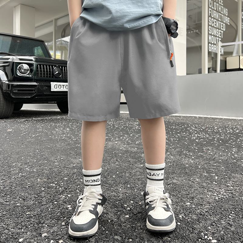 Children's Clothing Wholesale Boys' Shorts Summer Outerwear Children's Pants Medium and Big Children's Ice Silk Thin Cropped Pants One Piece Dropshipping