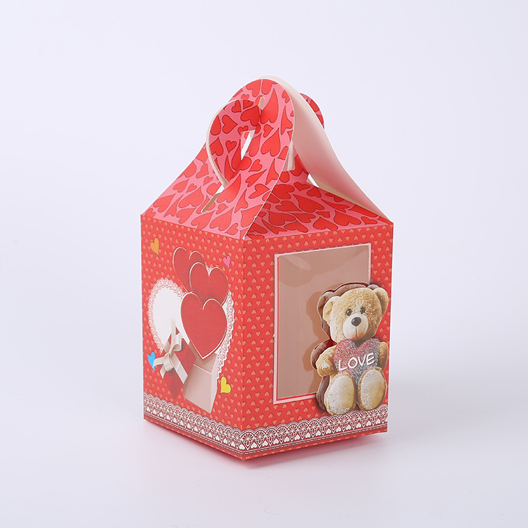 Manufacturers Supply Candy Folding Packaging Paper Box Window Box Paper Box Color Box Creative White Cardboard Candy Packaging Paper Box