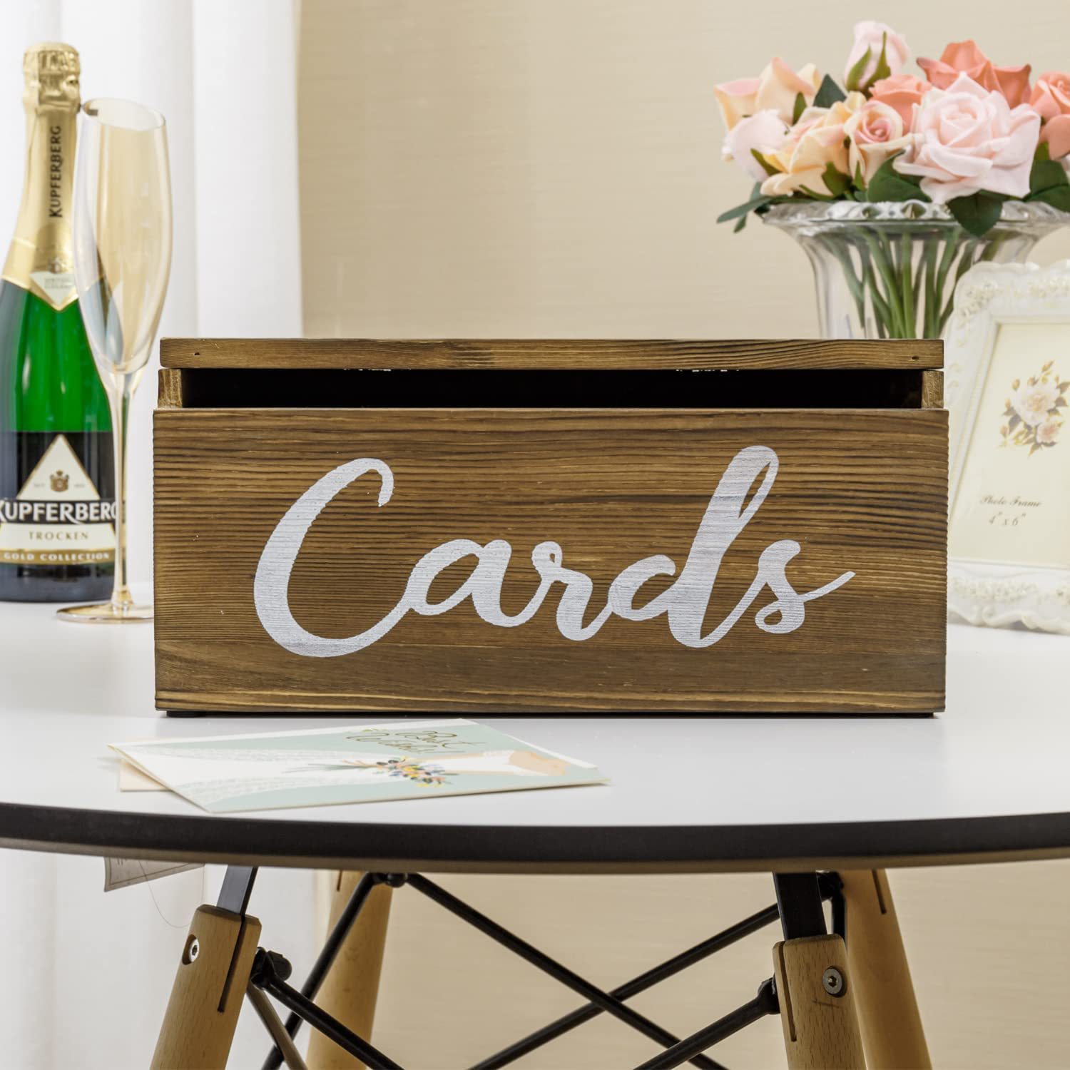 Wall-Mounted Solid Wood Wedding Card Box Event Card Collection Box Simple Stamp Letter Finishing Wooden Box