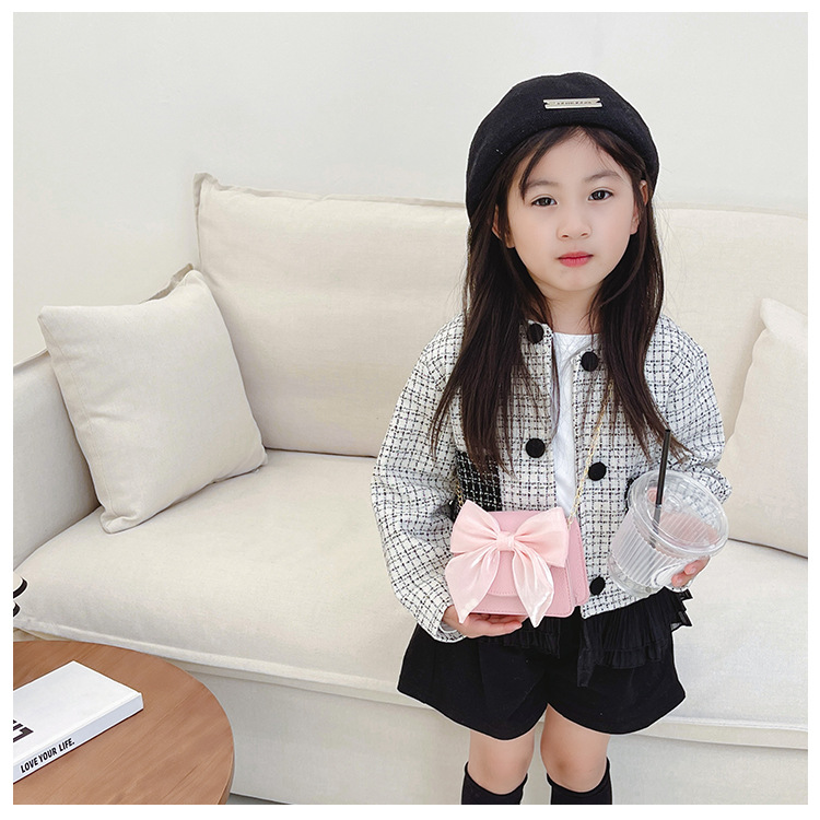 Primary School Student Bow Coin Purse 2023 New Sweet Girl Children's Single-Shoulder Bag Korean Style Cute Crossbody Bag Fashion