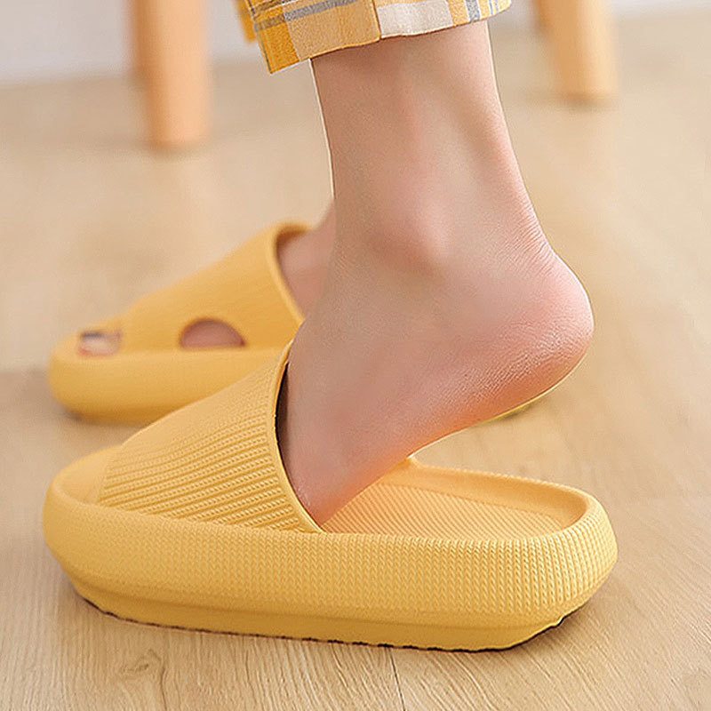 4cm Thick-Soled Drooping Slippers for Women Summer New Soft-Soled Home Eva Rubber and Plastic Bathroom Men's Slippers