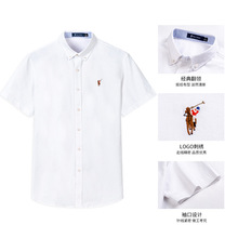 WHPOLOSPORTS男士夏季清凉短袖青少年全棉彩马品牌LOGO衬衫