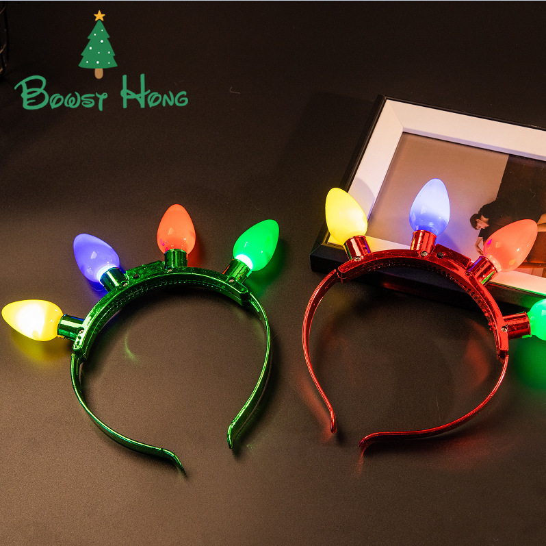 Christmas LED Light Bulb Headband Flash Headband Wholesale LED Lamp Hair Band Christmas