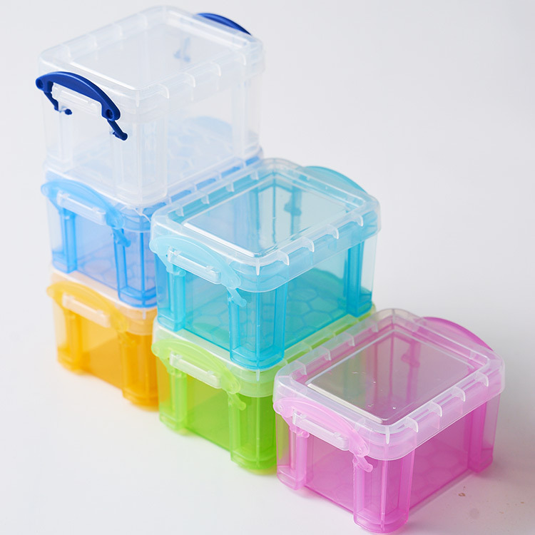 Japanese Ins Translucent Candy Color Storage Box Cosmetics Medicine Sundries Storage Box Desktop Mini Storage