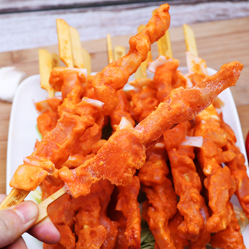 骨肉相连25串一包烧烤肉串油炸肉串广东整件包邮商用休闲小吃肉串