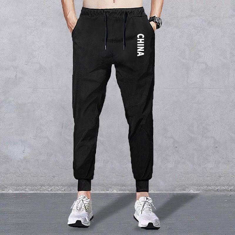 Spring and Autumn 2023 Men's Casual Pants Cropped Pants Sports Pants Stretch Popular Stall Supply One Piece Dropshipping