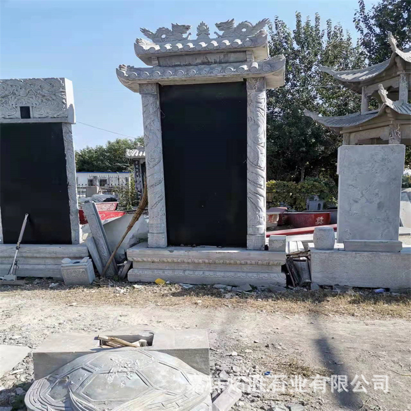 石雕墓碑青石大理石芝麻白墓碑套碑墓地陵园石碑雕刻字墓碑定 做