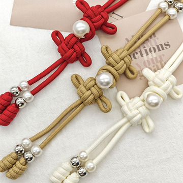 中国结珍珠盘扣新中式古韵国潮风羊毛大衣旗袍纽扣装饰配件手工