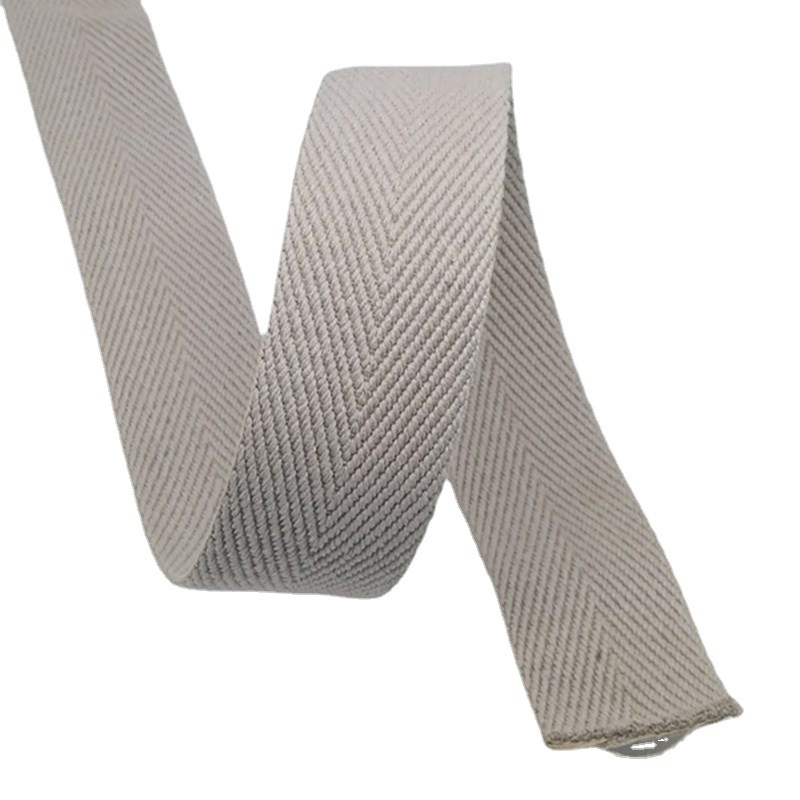 5公分 人字纹涤棉织带杏色 2寸宽浅杏色棉线带2.6mm厚人字纹 现货