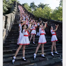 六一儿童节穿的裙子61红领巾大合唱团班级比赛演出服小学生背带裤
