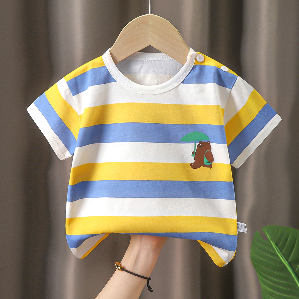 Children's Short-Sleeved T-shirt Cotton Class a Summer New Boys' Baby Girls' Cotton Clothes Korean Style 2024 Children's Clothing