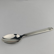 不锈钢勺子304餐具罗马柱花纹高档品质主餐勺家用西餐吃饭喝汤羹