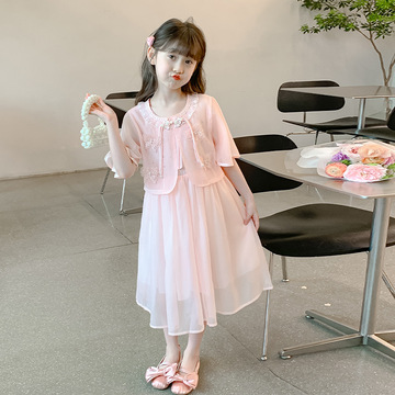 女童连衣裙夏装2024新款洋气儿童公主裙女孩夏季长裙大童夏款裙子