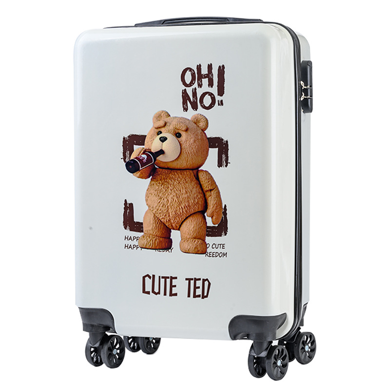 New Bear Trolley Case Wholesale 20-Inch Adult Luggage Large Capacity Universal Wheel Suitcase Printable Logo
