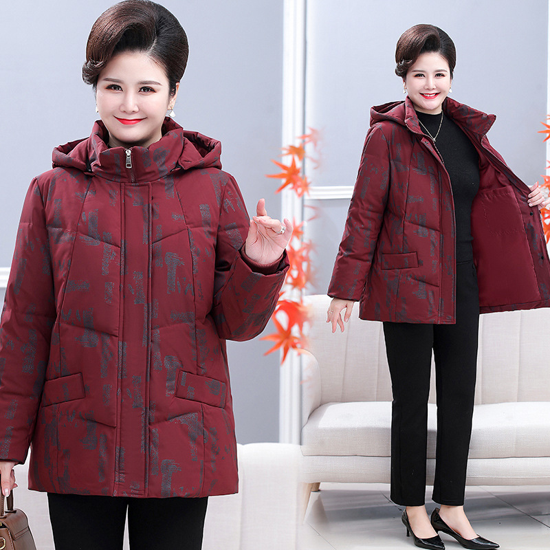 中老年人棉服冬季新款妈妈冬装外套加肥大码洋气棉袄加厚奶奶棉衣