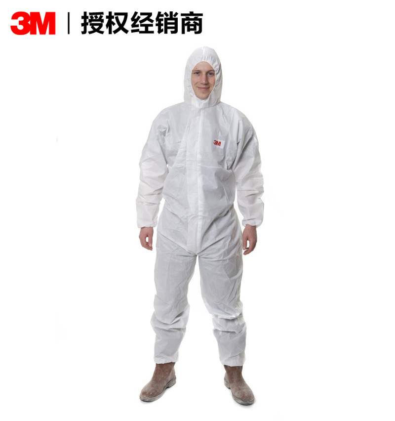 3m 4515白色连体带帽透气防护服喷漆工打农药实验室防尘服服