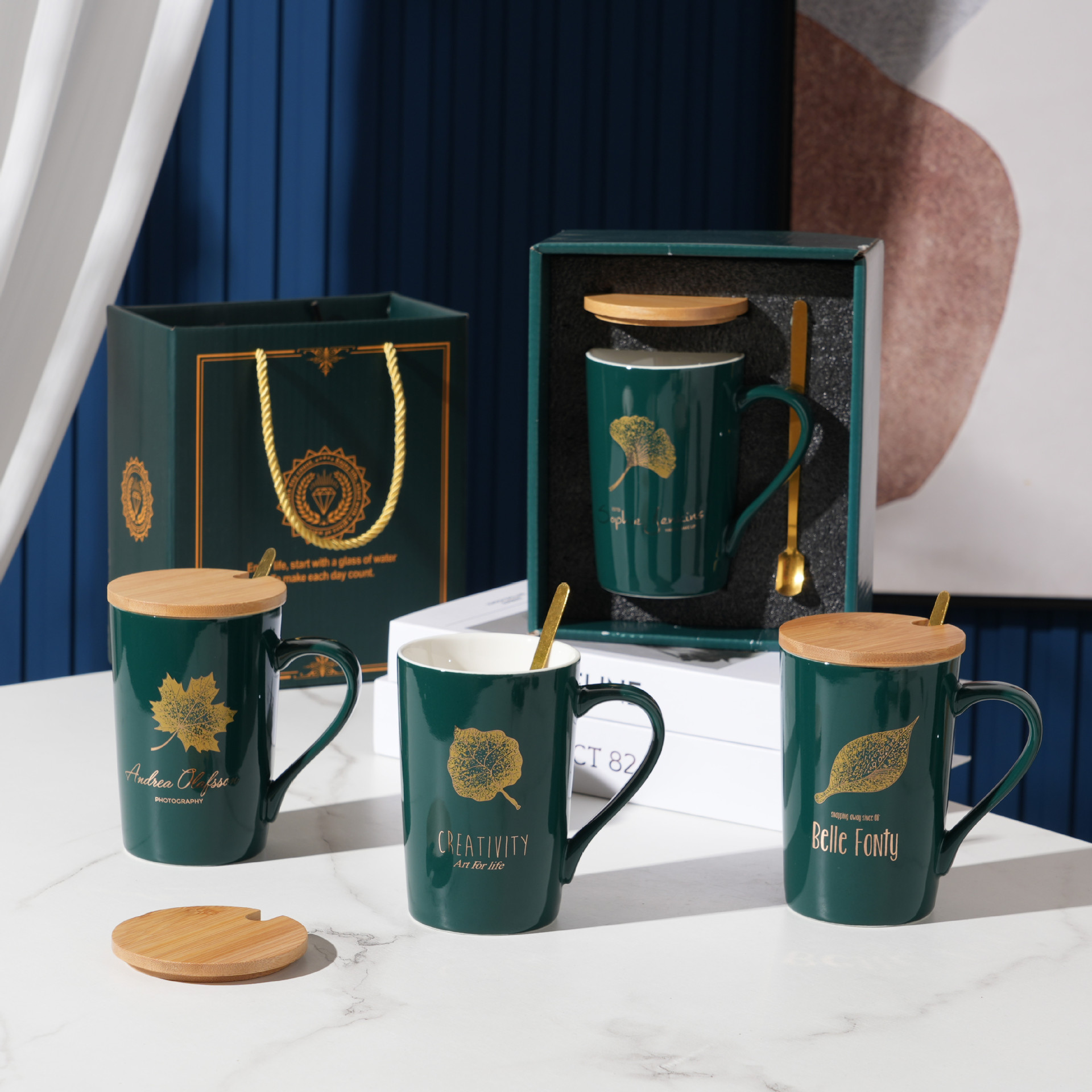 Mug Hand-Held Gift Set Wedding Activities Hand-Held Gift Cup Good-looking Ceramic Cup Logo