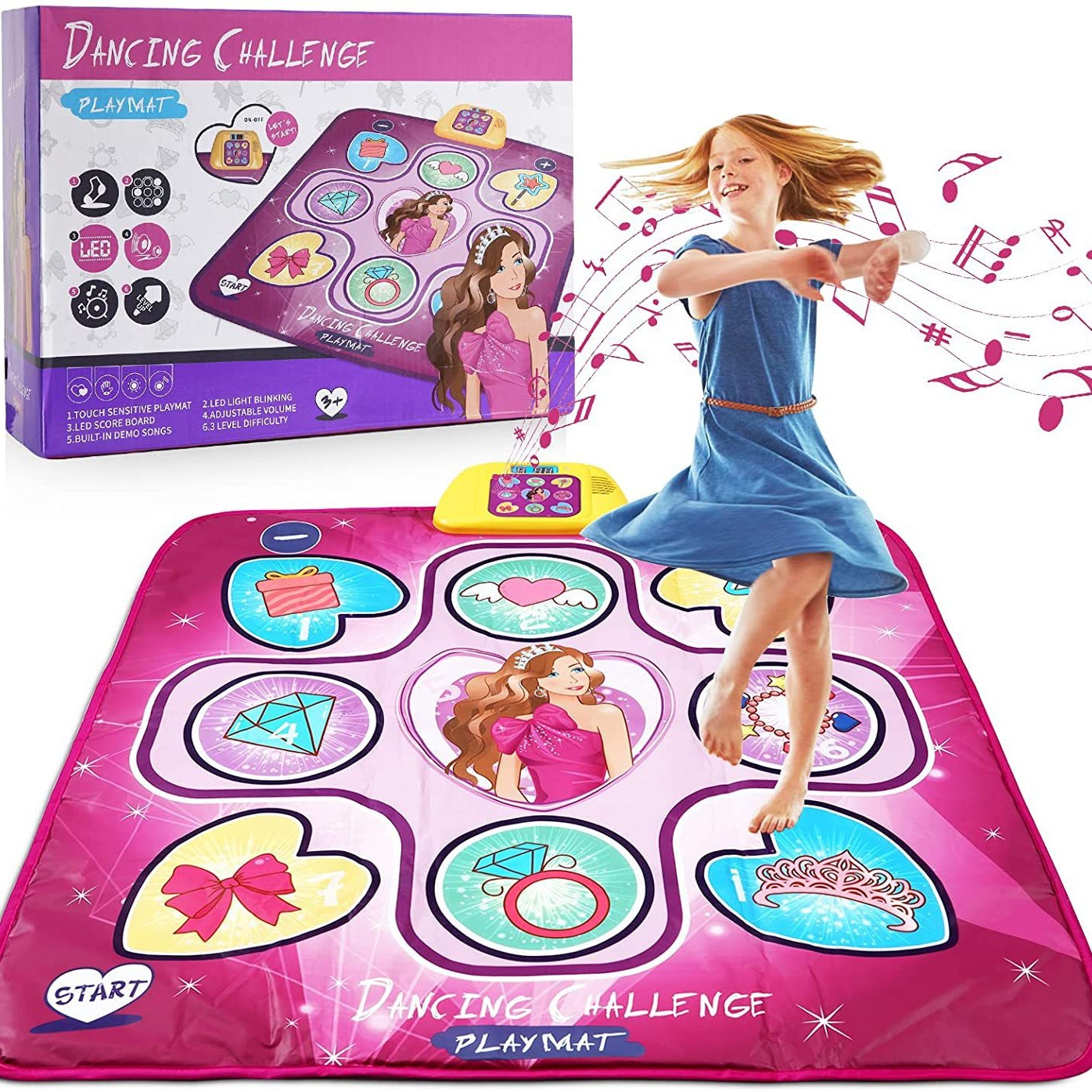 儿童音乐跳舞毯 恐龙跳舞毯 可编程跳舞毯游戏毯音乐盒玩具跨境