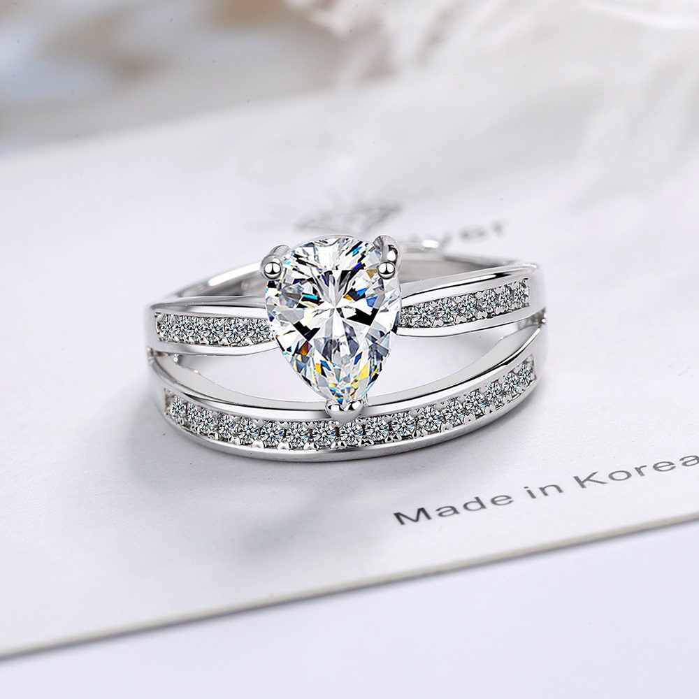 闪锆钻戒指活口小众设计时尚气质跨境指环女戒直播手饰货源工厂戒