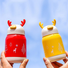 精美灵鹿杯网红水杯可爱圣诞礼品玻璃小礼物超萌活动广告便携杯子