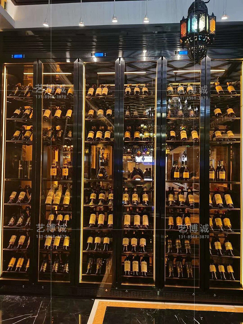 定做南宁酒庄白酒柜展示柜 不锈钢白酒柜柜台 烟酒店金属展示柜