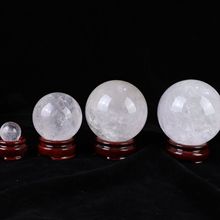 天然白水晶球白水晶小球摆件水晶七星阵东海水晶球工厂批发